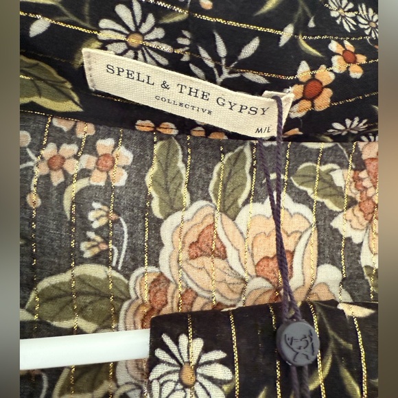 SPELL Mystic Nightfall Short Robe Kimono size M/L New with Tags - Picture 10 of 12